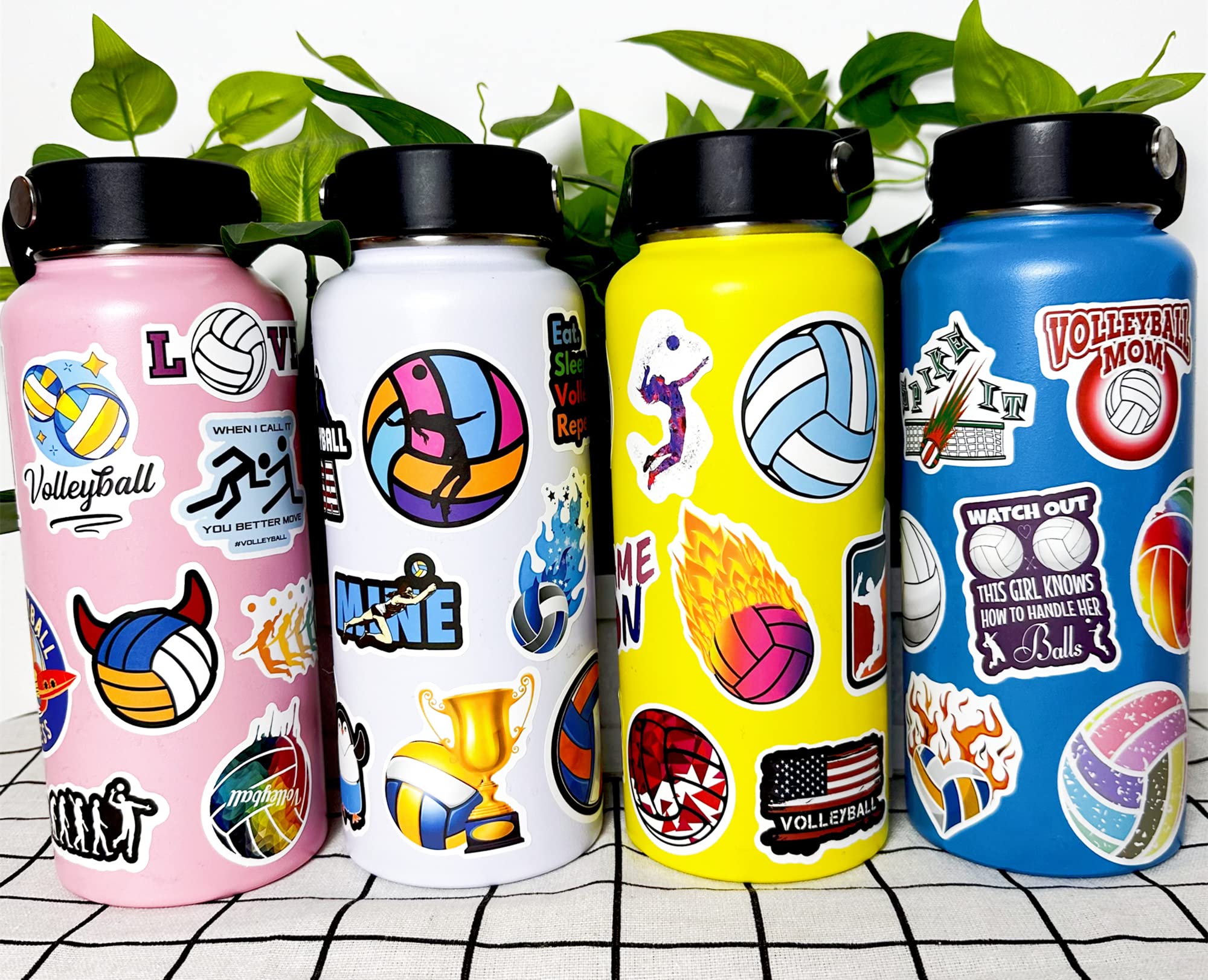 AOWDIAO 200 Pcs Volleyball Vinyl Stickers for Water Bottle Volleyball Gifts & Stuff for Teen Girls
