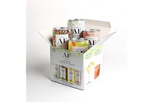 FREE AF AF Drinks Non-Alcoholic Margarita Variety Pack | Alcohol Alternative Sparkling Cocktails with AFTERGLOW Botanical Warmth | Gluten-Free, Low-Calorie | 8.4 oz Cans (4-Pack)
