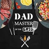 FunChaos Black Waterproof BBQ Apron for Men Dad Adjustable Pockets Grilling view 2