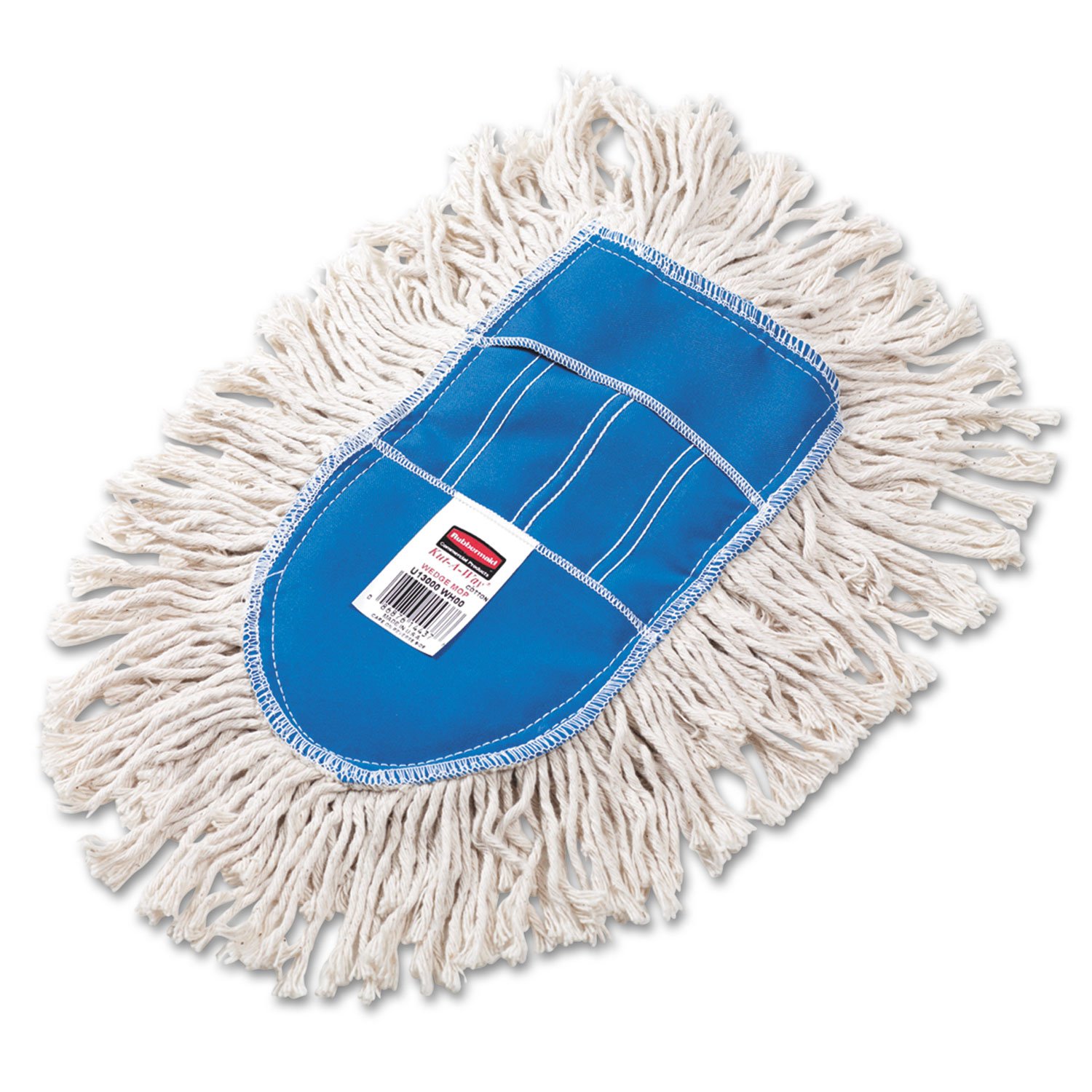 Rubbermaid Commercial Trapper Wedge Dust Mop Head, White, Cut-End, Cotton