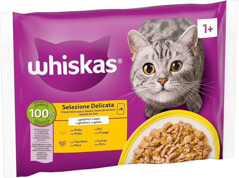 Comida Húmeda para Gatos Adultos Selección Aves en Gelatina (13x 4 bolsitas x85g)