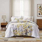 Regency Heights Full Comforter Set Yellow Bed Set, 9 Pieces Cute Floral Bedding Set Ultra Soft Botanical Flowers Comforter, Sheets, Pillowcases & Shams