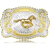 KOORASY Western Grim/St Jude/Texas/Horse/Bull Belt Buckle for Men, Large American Belt Buckles Jeans Accessory