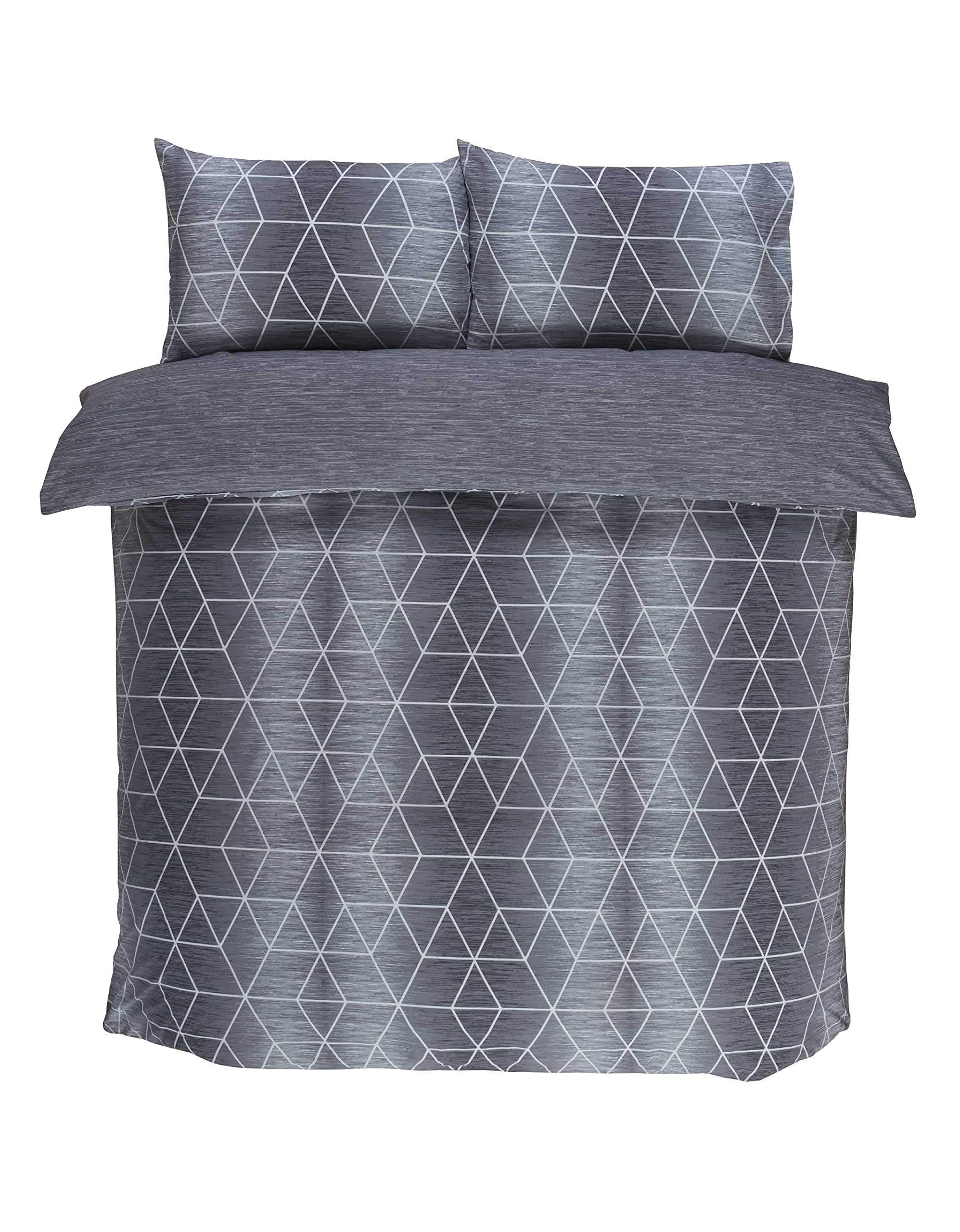 Rapport Home Calvin Geometric Shapes Grey Kingsize Duvet Cover Set