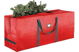URBUNDY Heavy Duty Christmas Tree Storage Bag 7.5 Ft - Christmas Tree Bag Red - Tree Bags For Storage - Xmas Tree Storage Bag Holds 7.5 Ft Christmas Tree Bag For All Year Round Christmas Storage