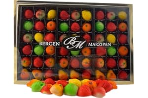 GENERIC Bergen Marzipan 54 Piece Assorted Fruit Box Tray - Gold Box