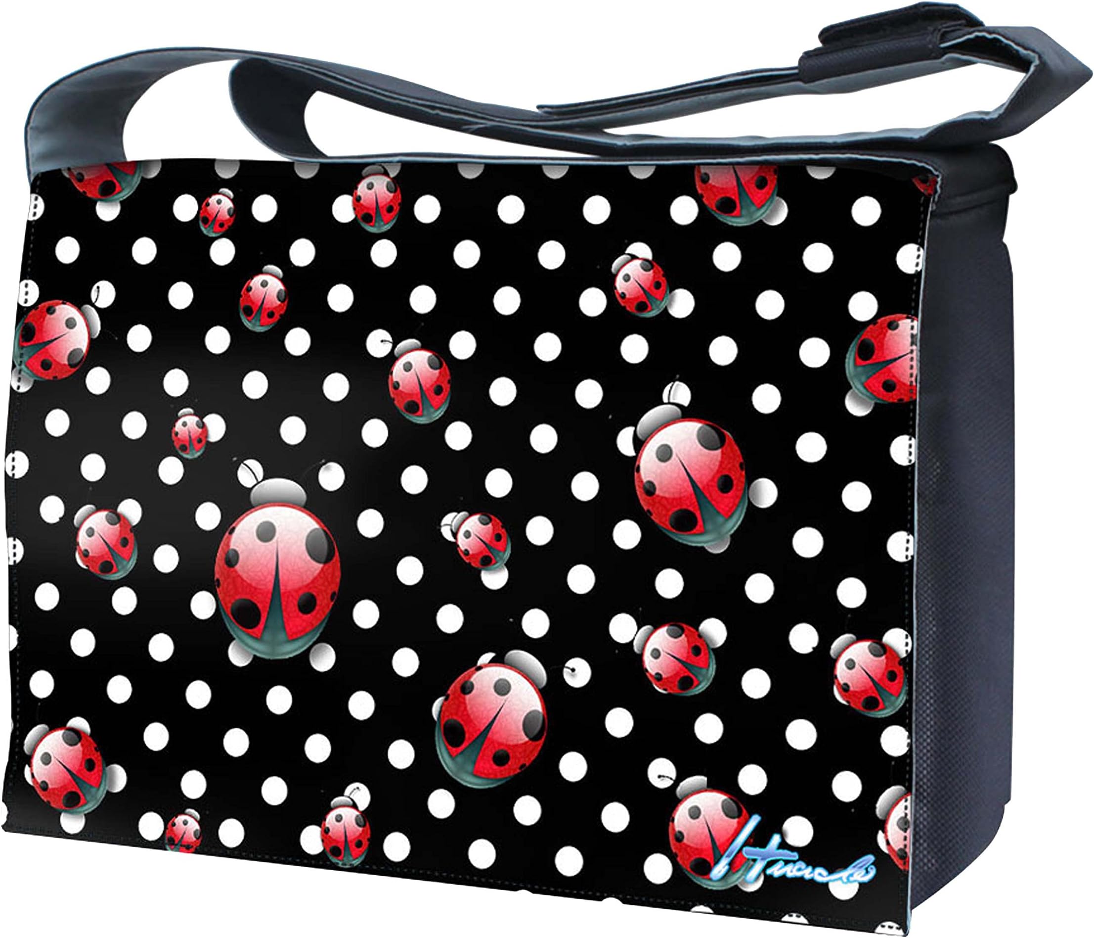 Luxburg "Polka dots & Ladybugs" Messenger Bag with Shoulder Strap for 17-Inch Laptop/Notebook