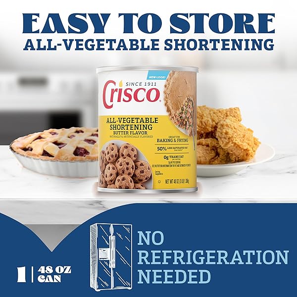 CRISCO BUTTER FLAVOR ALL-VEGETABLE SHORTENING, 48 OUNCE