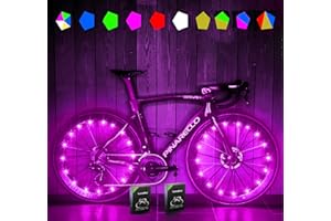 KIRIKIT Bike Wheel Lights, 2 Pack Bike Light Accessories -Super Bright Waterproof LED Night Riding Bicycle Front Back Spoke Tires Lights for Kids Adults, Long-time Lasting Batteries Included