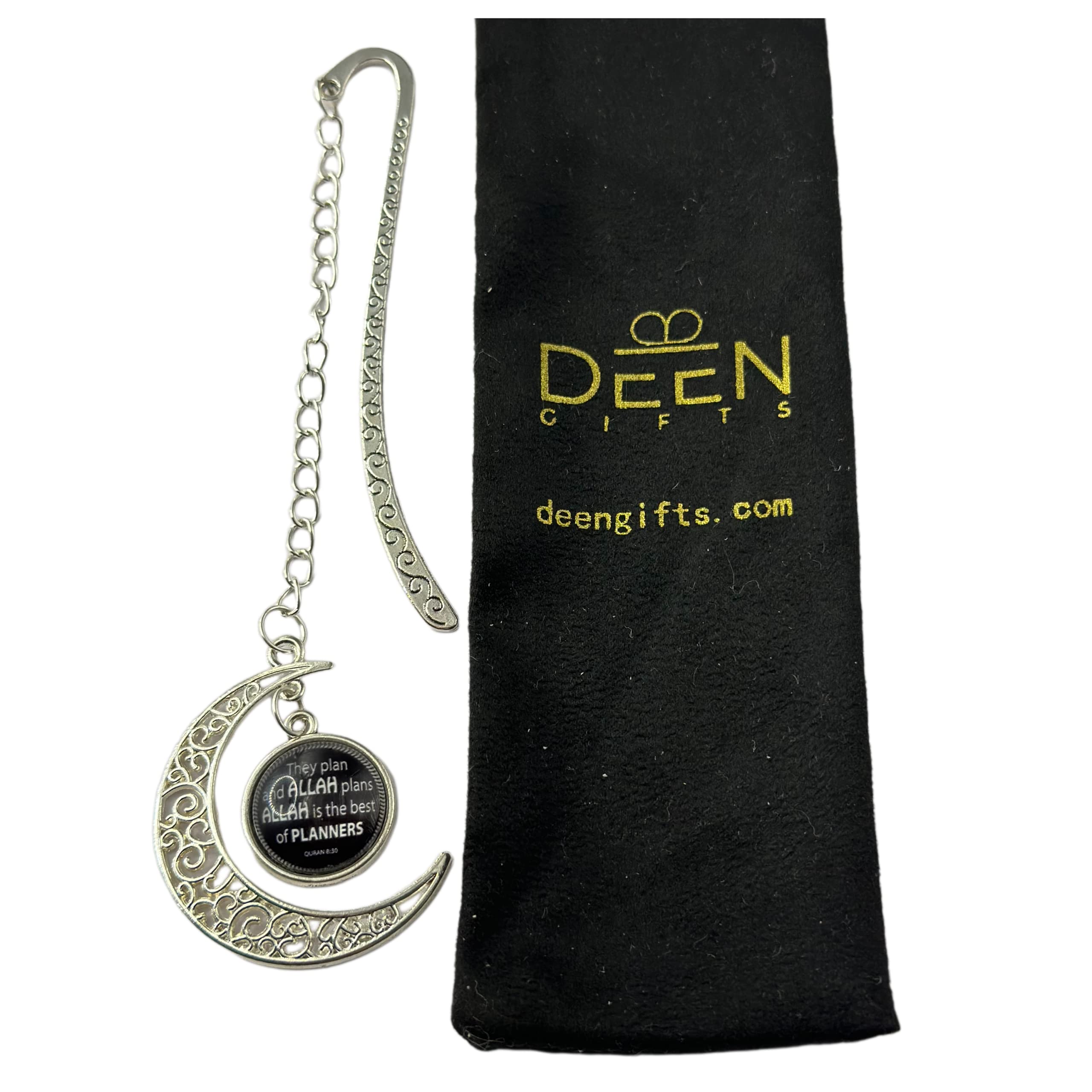 Islamic Hanging Pendant Bookmark, Blue, Calligraphy Page-Marker, Metal, for Men Women Children, Bookworms, Stationery Gift for Muslims, Deen Gifts