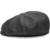 Sterkowski Shelby Paperboy Hat | 100% Cotton Denim Newsboy Cap for Men | Durable 8 Panel Peaky Style Hat
