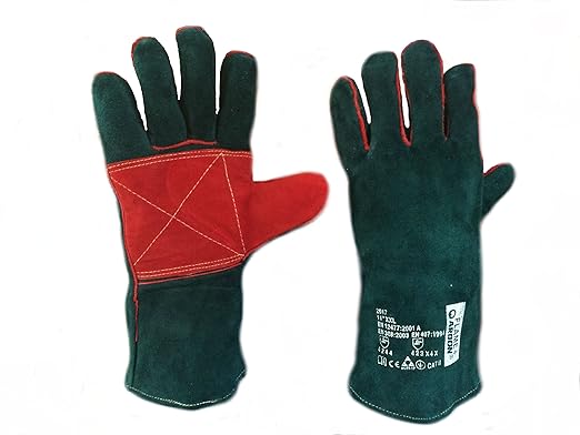 Gefütterter Schweißerhandschuhe aus verstärktem, Rindsleder Rind, Dicke Rinderhaut, professionelle und Robuste, Größe 11, CAT