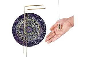 ZHYISHI 99.9% Pure Copper Dowsing Rod Kit - 2pcs Divining Rods + Gemstone Pendulum + Divination Mat for Locating Water, Ghost Hunting, Detect Gold, Lost Items, and Yes or No Answers Etc