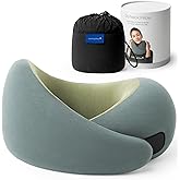 Ostrichpillow Go Neck Pillow, Travel Pillows for Airplanes, Premium Memory Foam Travel Pillow, 360º Ergonomic Design, Asymmetrical Sides, Travel Bag Included, Washable Modal Cover