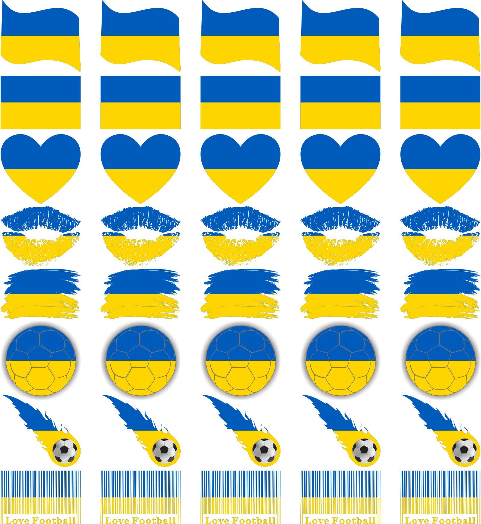 Womaha 40 Sheets Ukraine Meme Flag Temporary Tattoos for Adults and Kids World Cup European Cup Football Face Tattoo Stickers