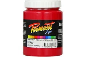 Permaset Aqua Fabric Supercover Screenprinting Inks - Mid Red - 300 mL