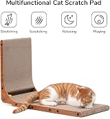 FUKUMARU Cat Scratcher 68cm L-Shaped Cardboard Wall Scratcher Walnut view 2