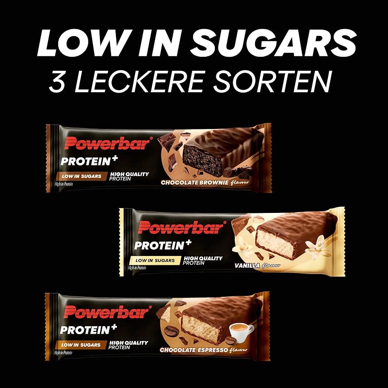 - Protein Plus - Low Sugar - Chocolate-Brownie - 30x35g - Riegel mit nur 107 Kcal - Fitnessriegel mit Ballaststoffen