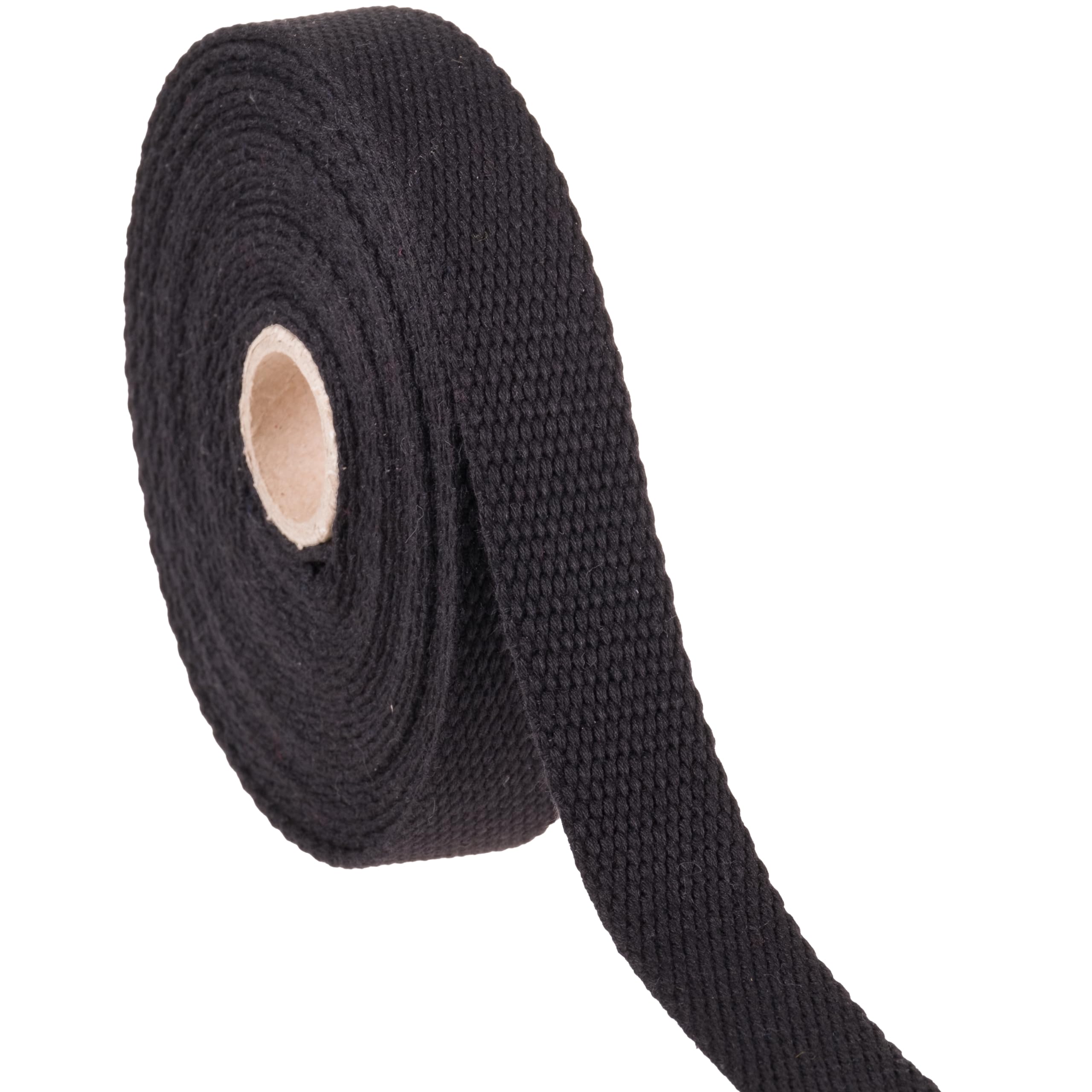 Shelver Heavy Duty Cotton Webbing Strap, 1 or 1.5 Inches and Colours, 5m (Black, 25mm) — image 1