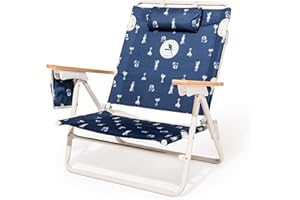 Business & Pleasure Co. Margaritaville Manana Backpack Beach Chair Lay Flat Reclining, Lightweight & Portable, Insulated Cooler Pocket, Continental Drifter Marg