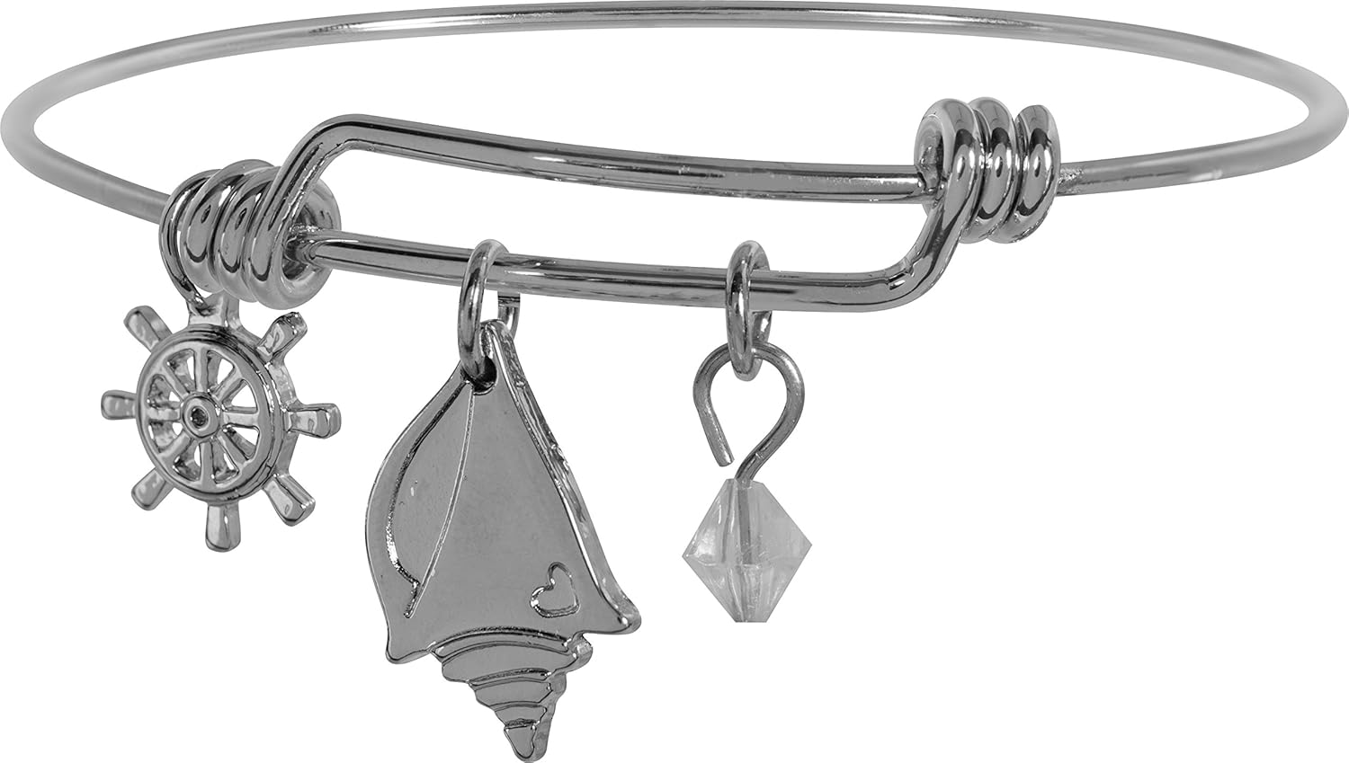 Amazon Com Angelstar Love Coastal Bangle Bracelet Silver Home Kitchen