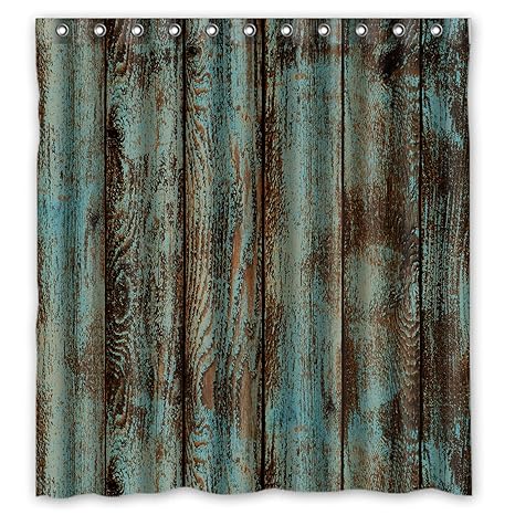 Welcome Waterproof Decorative Rustic Old Barn Wood Art Shower