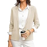 GRACE KARIN Women Sweater Blazer Business Casual 2026 Knit Suit Jackets Long Sleeve Lightweight Cardigan Work Office