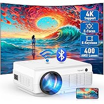 Lisowod L02 Mini Projector – 550 ANSI, 1080P, WiFi & Bluetooth, 360° Stand, Auto Keystone, Portable