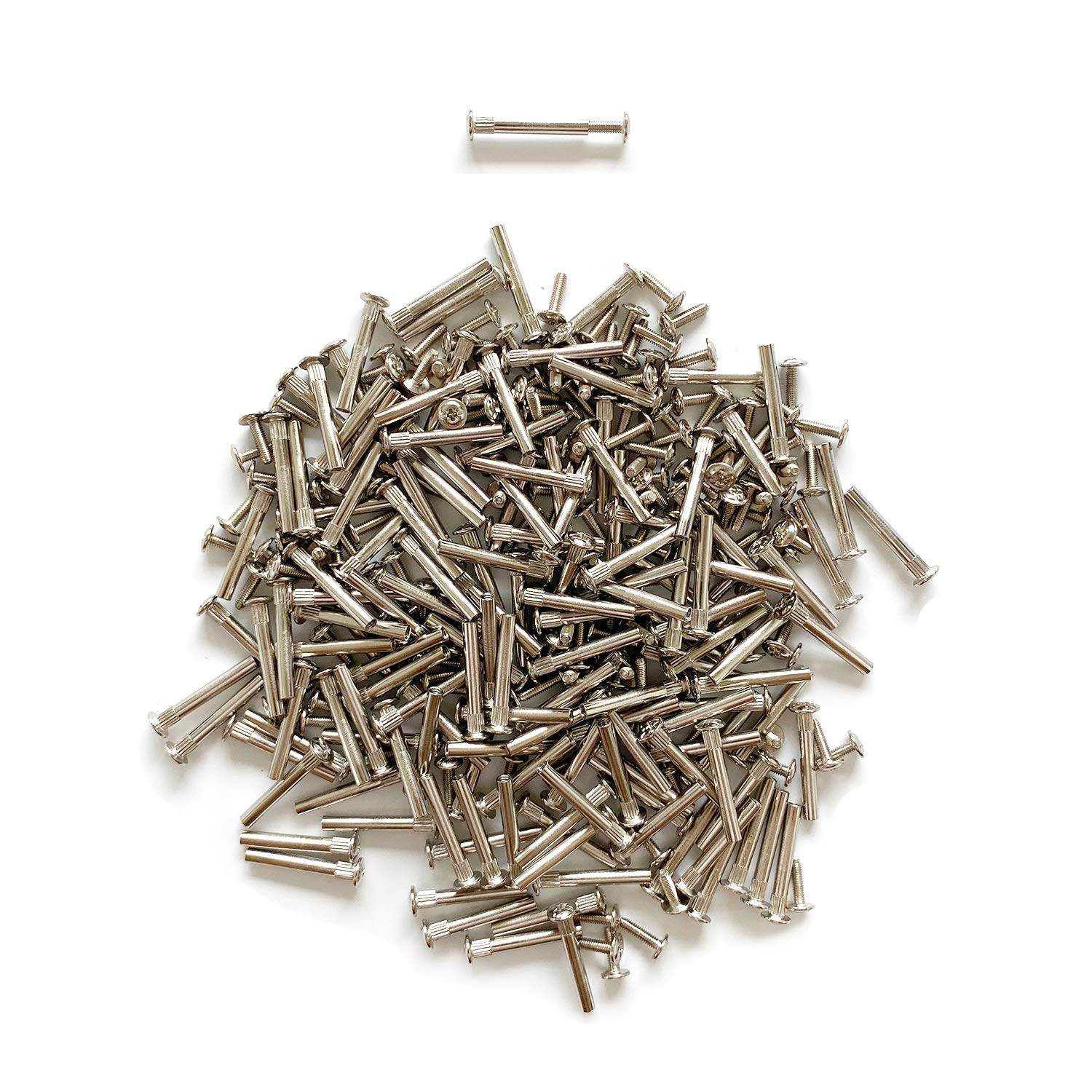 LIKERAINY Connecting Screws Bolts M5 for Wardrobe Kitchen Cabinet Furniture Carcase Unit Connectors Joiners with Sleeves in Nickel Plated 150 Sets for Wood Thickness 35-45mm