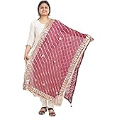 IGH Traditional Bandhani-Style Dupatta with Modern Embroidery Festival Gift Weddings Return Gift Women Choice Dupatta 1 Pcs