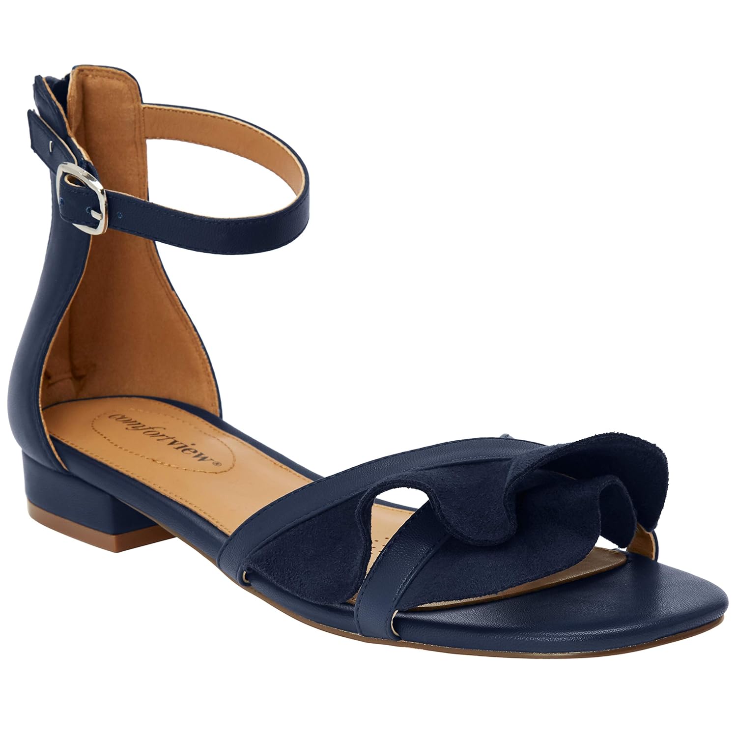 wide width navy sandals