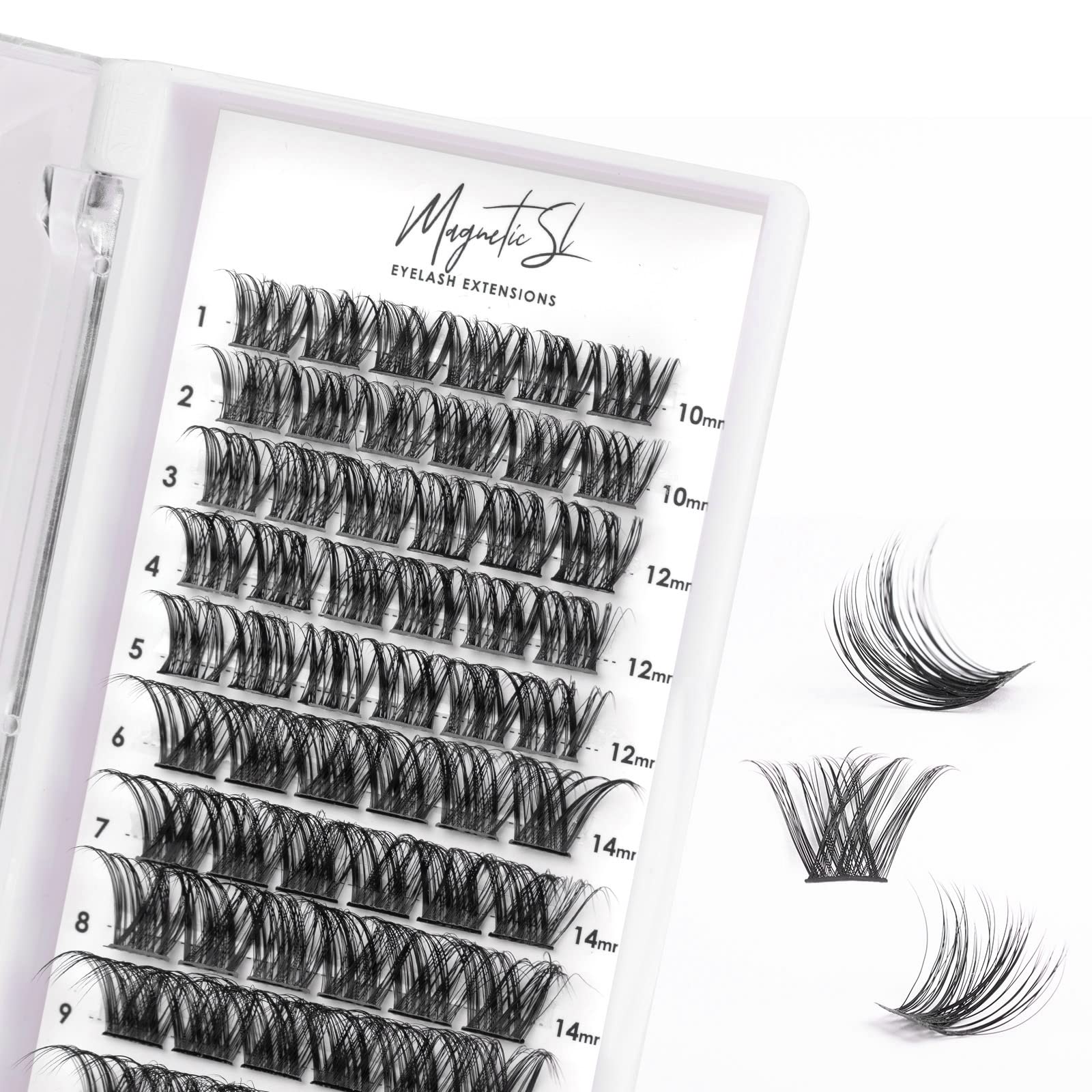 Individual Eyeashes 72 Cluster Lashes 3D False Eyelashes Natural Look Reusable Individual Lashes Soft Eyelashes DIY Cluster Eyelash Extensions Mix 10-16MM-DM01