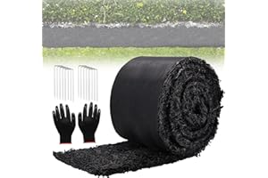 ZATOZKAR 10 Ft Long Rubber Mulch for Landscaping Garden Mulch Black Roll Rubber Mulch Mat Natural-Looking Edging Border Cuttable Reduced Weed Growth Bed Liner for Garden (1 Pack)