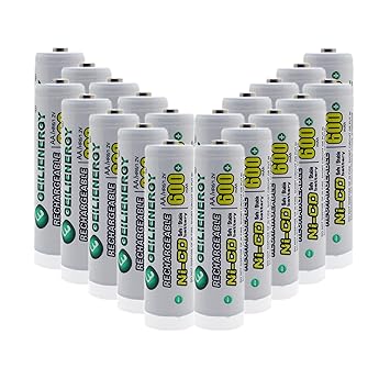 GEILIENERGY AA Size NiCd AA 600mAh 1.2 V Rechargeable Batteries for Solar Light Solar Lamp(Pack of 20)