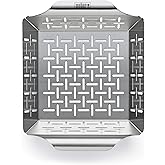 Weber Deluxe Grilling Basket, Stainless Steel, 9.4" x 7.5" x 2.5", Small (6481)