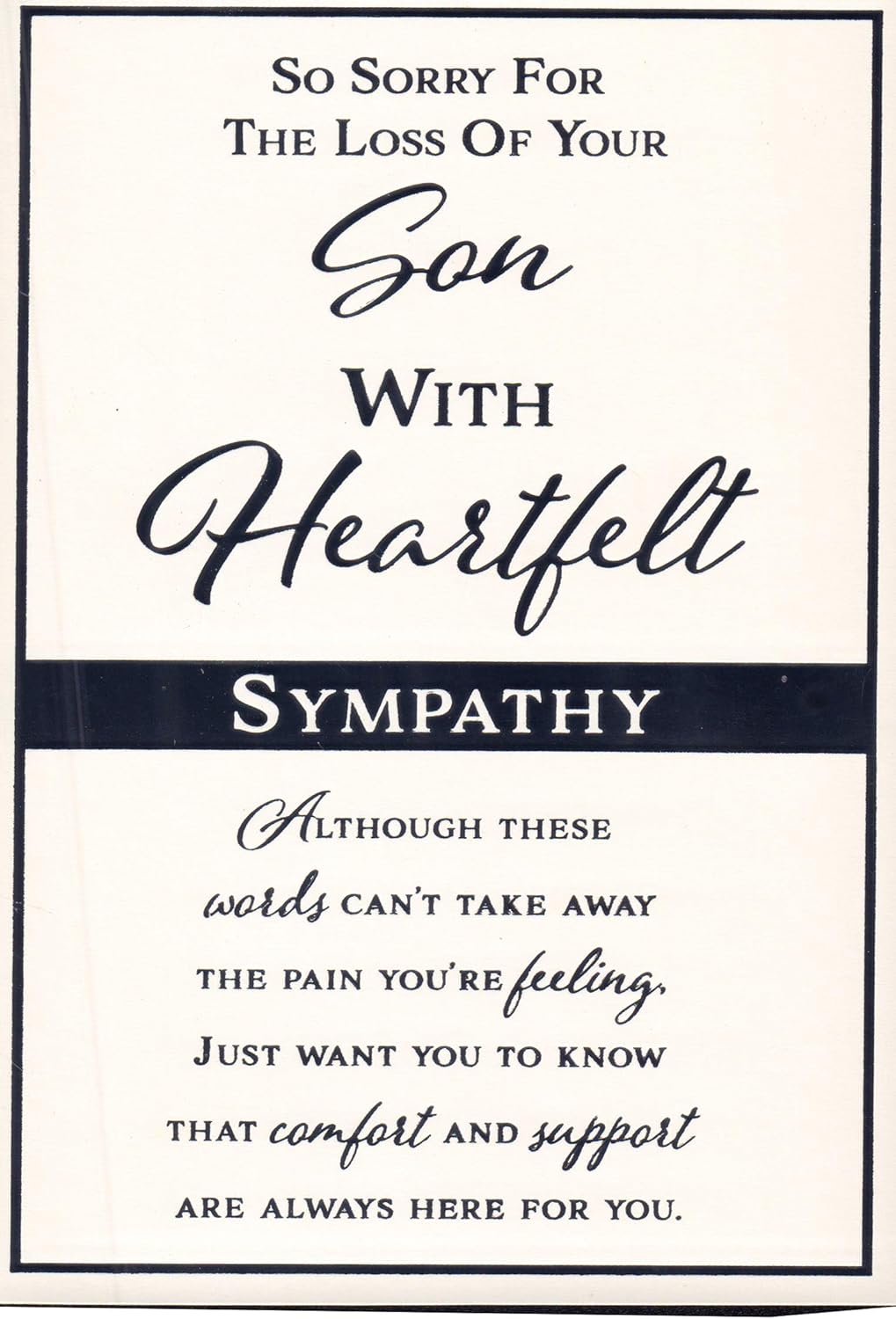 Son Sympathy Card So Sorry For The Loss Of Your Son Condolence Card Amazon Co Uk Garden Outdoors