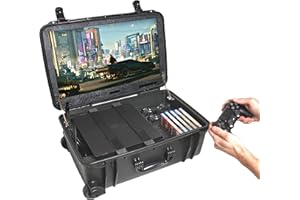 Case Club Gaming Station fits PlayStation 4 & PS4 Slim/Pro. Portable with Built-in 24" 1080p Monitor, Storage for Controllers, Games, and Included Speakers (PS4 & Accessories Not Included) Gen 2
