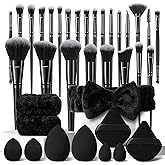 HGHDBT 36Pcs Black Makeup Brushes Set Professional Makeup Kit Multi-functional Makeup Tool Set with Facial Makeup Accessories, Foundation Makeup Brush Kit Eye and Face Make up Brushes & Tools