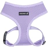Puppia Soft Dog Harness No Choke Over-The-Head Triple Layered Breathable Mesh Adjustable Chest Belt and Quick-Release Buckle, Violet, Medium