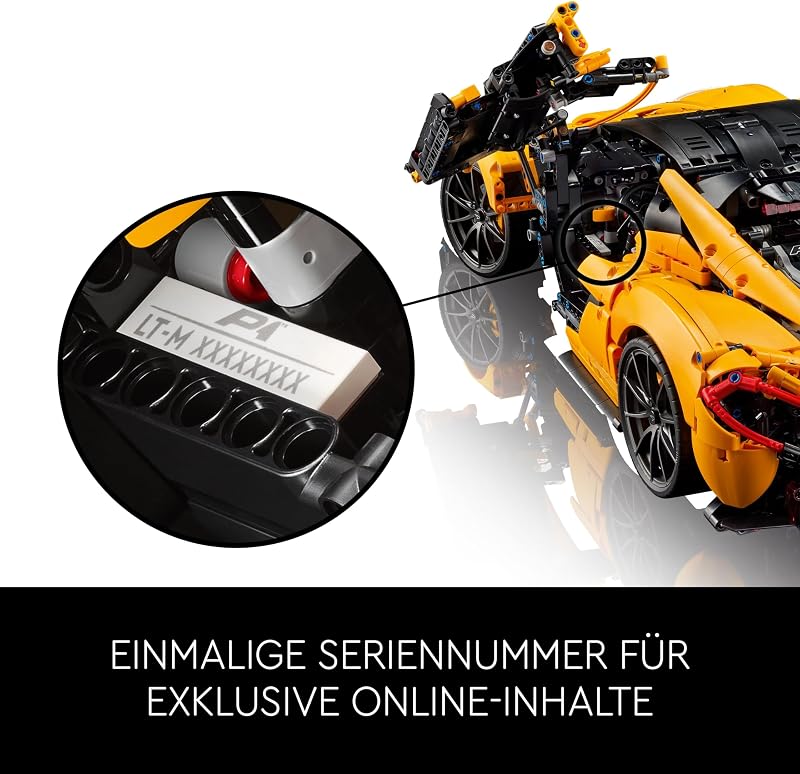Technic McLaren P1, Set mit Supersportwagen für Erwachsene, Geschenk für Autofans, maßstabsgetreues Sammlerstück mit V8-Kolbenmotor und 7-Gang-Getriebe, Modellauto, Spielzeugauto Set 42172 — Foto 5 von 8