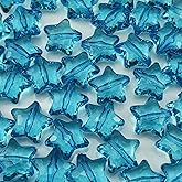 50pcs Acrylic Crystal Star Beads 20mm Star Shape Faceted Beads for Jewelry Making Bracelet Necklace Key Chains DIY Crafts(Dark Lake Blue)