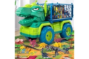 DINOSAUR PLANET MAGICDINOSAUR Dinosaur Transport Truck for Kids 3-5, T-rex Vehicle Carrier Car Toys for Boys 3 4 5 6 7 Years Old, Truck Toy with Dino Figures & Play Mat, Gift for Toddlers Boys Girls
