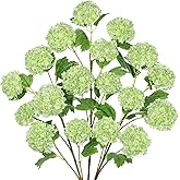 Green Hydrangea Artificial Flowers 37.4”Tall Faux Hydrangea Flowers Spray with 6 Flower Heads, Silk Hydrangeas Flower with Stems 3Pcs, Real Touch Hydrangeas for Home Wedding Table Centerpieces Decor