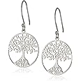 Amazon Essentials Sterling Silver Tree of Life Earrings (previously Amazon Collection)