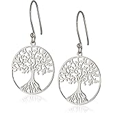 Amazon Essentials Sterling Silver Dangle Tree of Life Earrings