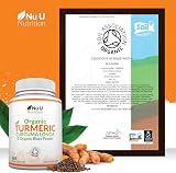 Nu U Nutrition Organic Turmeric Curcumin 600mg with Black Pepper 365 Veg Caps view 7