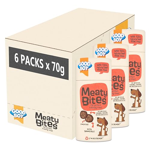 Good Boy Meaty Bites Beef with Rice - Low Fat Dog Treats - Bulk Box 6 x 70g