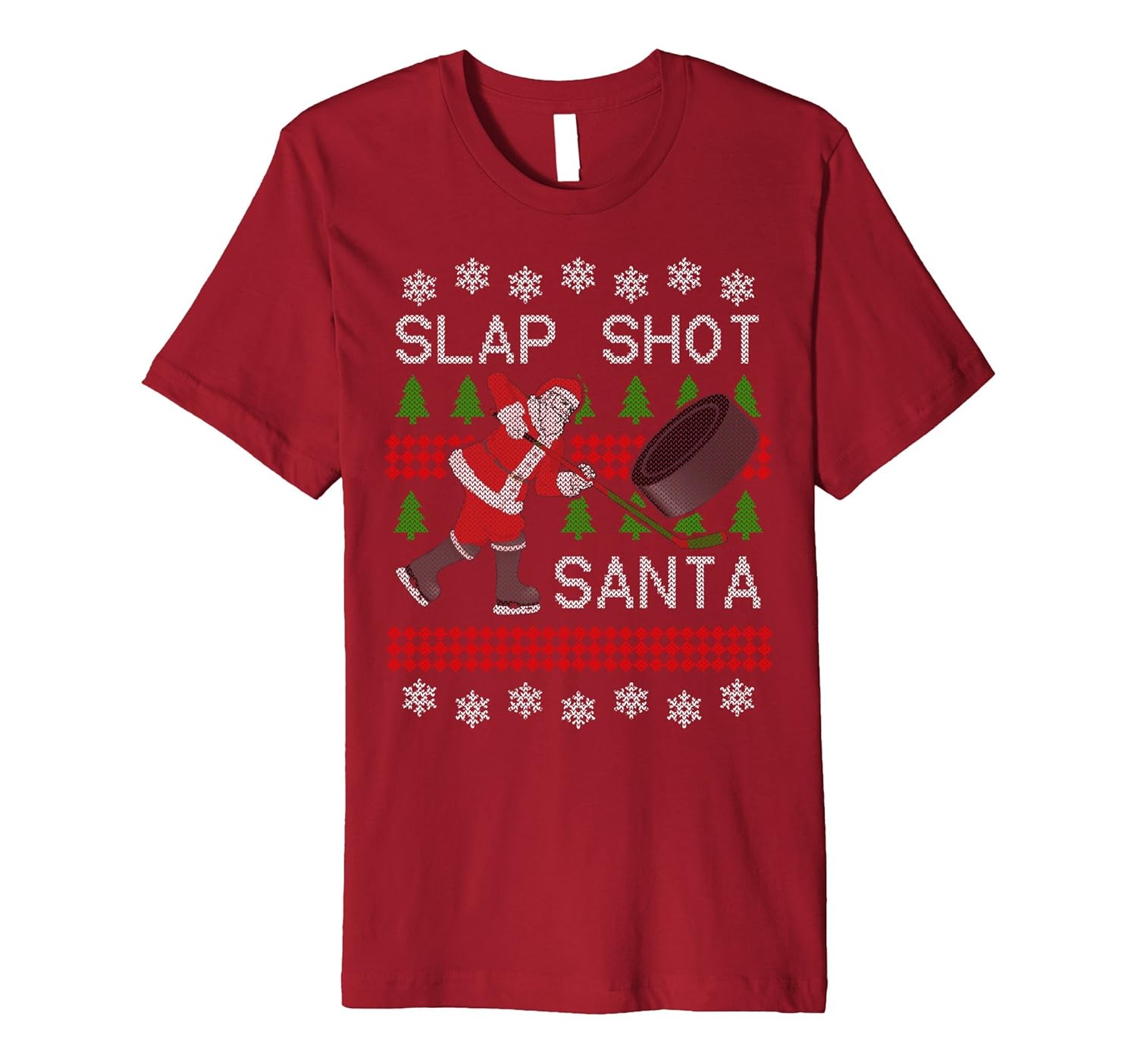 Funny Santa Hockey Ugly Christmas Shirt - Slap Shot Santa-ANZ