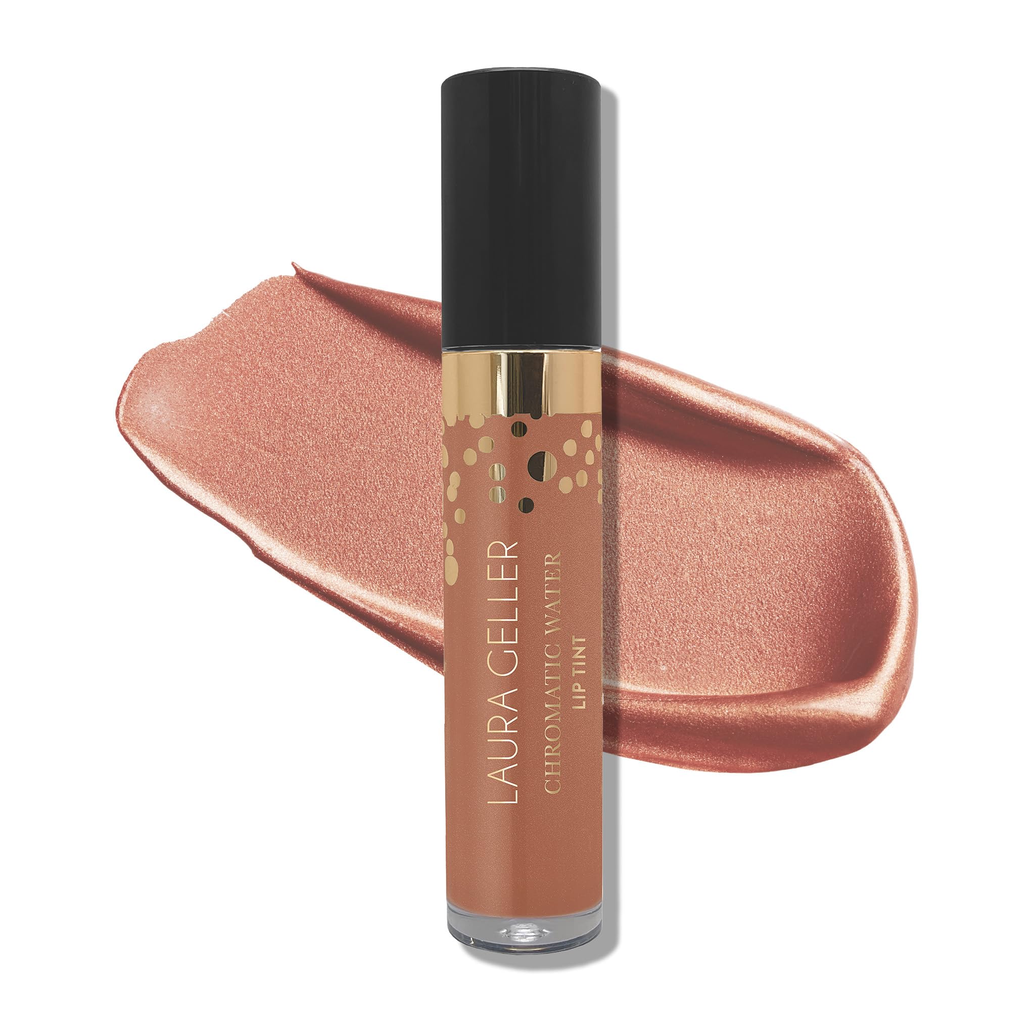 LAURA GELLER Chromatic Water Lip Tint, Holographic Color, Water-Based Formula to Hydrate, Au Lait