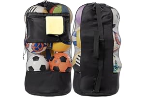 DoGeek Heavy Duty Soccer Ball Net Bag(10-14Balls) Basketball Mesh Ball Bag Soccer Ball Bags Mesh for Coaches Extra Large Mesh Drawstring Bags